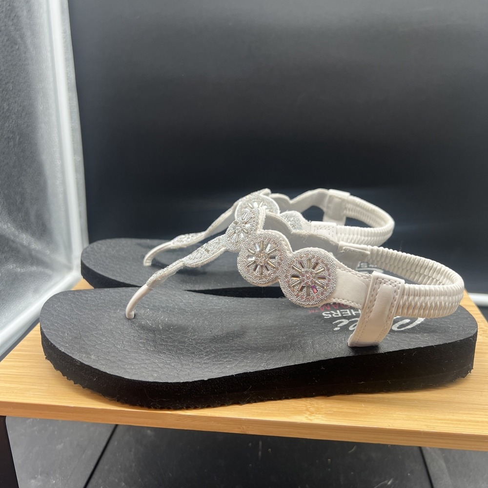 Skechers Meditation Vegan Sling Back Sandals Stars & Sparkle White Size 7 - Picture 2 of 8
